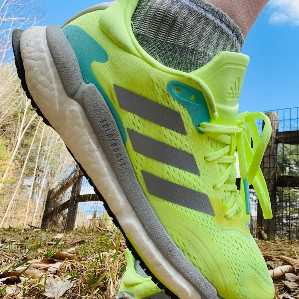 New adidas neon yellow sneakers, size 6,1/2. - Picture 1 of 5